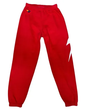Aviator Nation Bolt Stitch Sweatpants Red Women's Size Small‎ thumbnail 1
