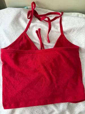 Hollister must have collection red halter tank top thumbnail 5