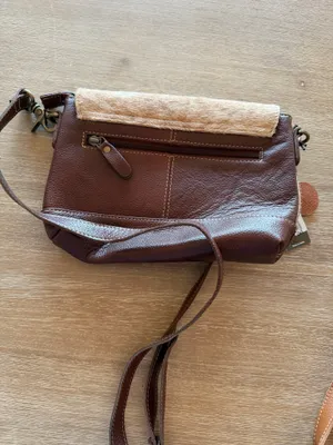 Myra Bags Ridge Morning Glory Leather and Hairon Crossbody thumbnail 3