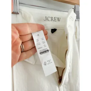 J.Crew | NWT Petite Denim Trouser Jean Stacked Buttons White | Sz P31 thumbnail 9