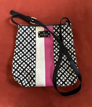 Kate Spade New York Victoria Classic Pink Stripe Crossbody Bag thumbnail 1