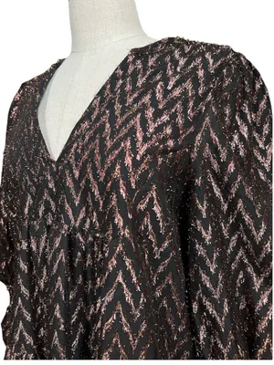 Tuckernuck Pomander Place Kenzo Long Sleeve Mini Dress in Metallic Ikat Medium thumbnail 4