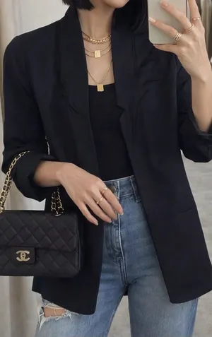 LC Lauren Conrad | EUC Philippines Black Open-Front Blazer Jacket (size 2) thumbnail 1