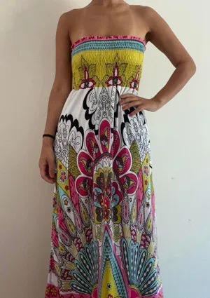 she's cool Tube Top Smocked Maxi Dress Size Small thumbnail 1