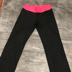 Nike black and pink stretchy pants thumbnail 4