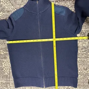 Lauren Ralph Lauren Vintage Size L Navy Blue Cotton Knit Sweater Zip Up Cardigan thumbnail 10