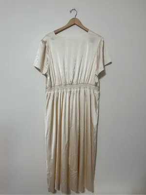 Baltic Born Poppy Satin Midi Dress in Champagne thumbnail 4