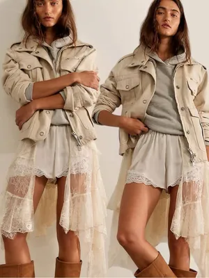 Free People Bohemian Kali Washed Utility Military Canvas Jacket Neutral Medium thumbnail 2