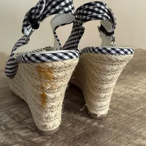 American Eagle Gingham Print Platform Wedges Shoes Women’s Size 7 Black White thumbnail 7