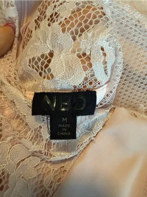 NBD Revolve Pink Satin Lace Bustier Strapless Homecoming Dress M Asymmetrical thumbnail 5