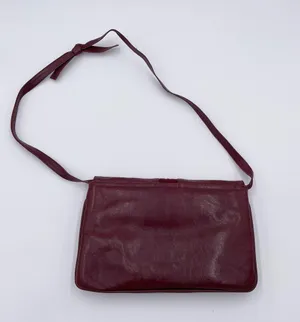 Vintage 60s 70s Stanley Blacker Designer Shoulder Bag Purse Burgundy Red Leather thumbnail 5