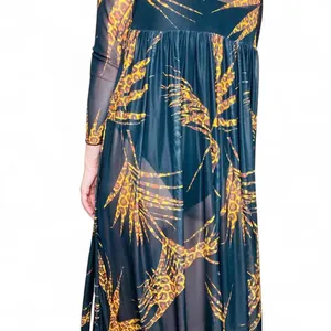 Black & Brown Animal Cheetah Print Sheer Swim Cover Maxi Dress thumbnail 7