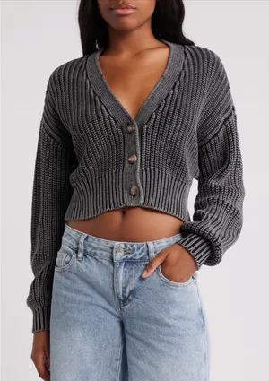 Roxy Sundaze Washed Cotton Crop Cardigan thumbnail 1