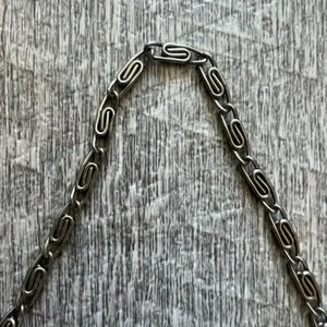 Vintage 50s Silver Metallic Foil Clutch Handbag Kiss Lock Chain Strap Purse Bag thumbnail 8