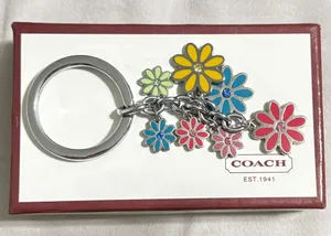 Coach Multi Flowers Key Ring thumbnail 1