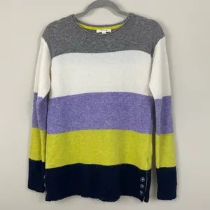White Stuff Striped‎ Crewneck Alpaca Wool Blend Sweater Size 6 thumbnail 2