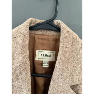 LL Bean‎ Vintage Wool Silk Blend Tweed Blazer Tan 3-Button Jacket Med Reg thumbnail 5