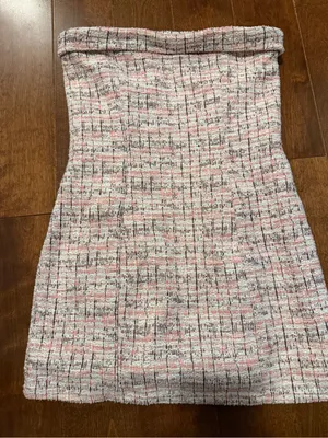 Altar'd State Pink and White Tweed Mini Dress thumbnail 1