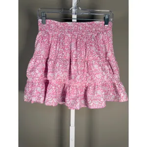 Vineyard Vines Pink Floral Tiered Mini Skirt Size M Smocked Waist Cotton thumbnail 2