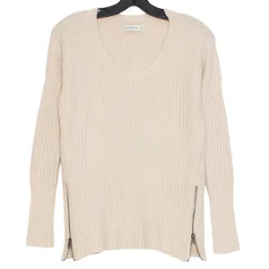Abercrombie & Fitch Sweater Wool Minimalist Cozy Neutral Ribbed Cream Size Small thumbnail 1