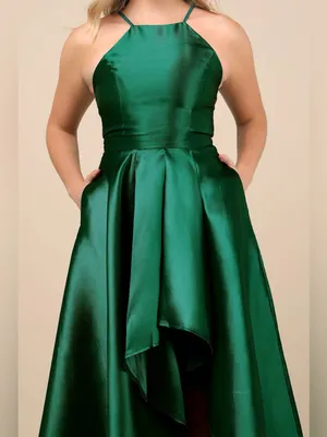 Lulus Broadway Show Emerald Green High-Low Gown Size Small NWT thumbnail 8