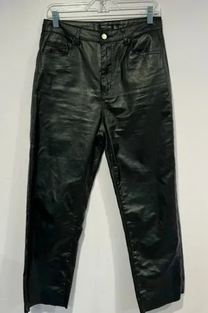Black leather Nasty Gal straight pants‎ thumbnail 1