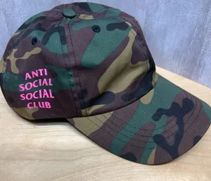 Anti Social Social Club Camouflage Hat Baseball Cap Pink thumbnail 1
