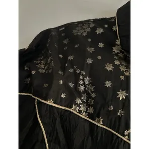 East West 80's Black & Gold Glitter Star Patterned Zip-Up Windbreaker Jacket thumbnail 12