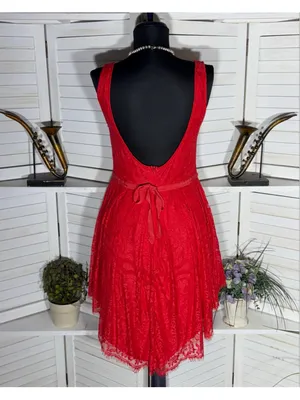 Y2K style babydoll mini dress lace backless pinup coquette whimsical romantic M thumbnail 2