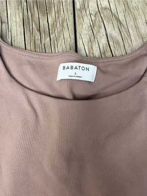 Aritzia Babaton long sleeve Light Mocha bodysuit Size L thumbnail 5