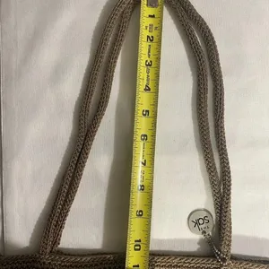 The Sak Crochet Knit Bag Brown Neutral Lined Shoulder Bag Zipper Pocket thumbnail 5