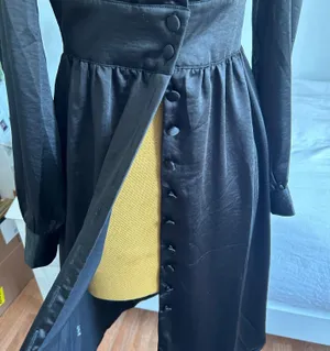 Nasty Gal Just a Touch of Your Love Satin Midi Dress in Black thumbnail 3
