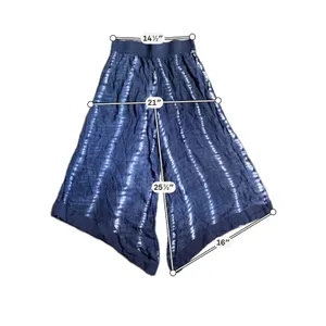 Adore Me‎ Navy Blue Tie Dye Wide Leg Lounge Pants Sharkbite Hem Small Rayon thumbnail 3