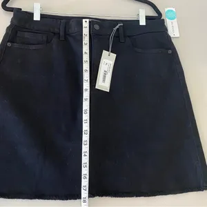 Stitch Fix JustUSA Ladies A-Line Frayed Black Tatiana Denim Jean Skirt Large NWT thumbnail 6