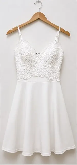 Windsor White Lace Fit & Flare Dress – NWT – Size Medium thumbnail 1
