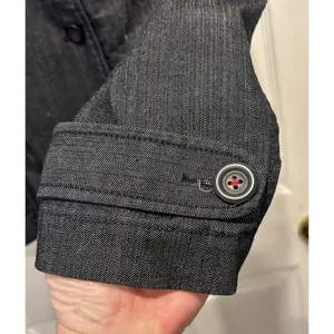 Ann‎ Taylor LOFT Womens Med Dark Wash Denim Double Breasted Pea Coat Jacket Y2k thumbnail 7