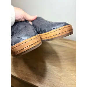 Vince Black Intrecciato Woven‎ Leather Slip On Mules Size 9 thumbnail 8
