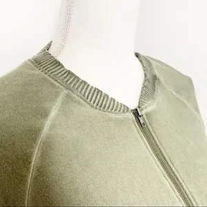 H by Bordeaux Soft Lightweight Bomber Jacket Zip Up Olive Green Size L thumbnail 5