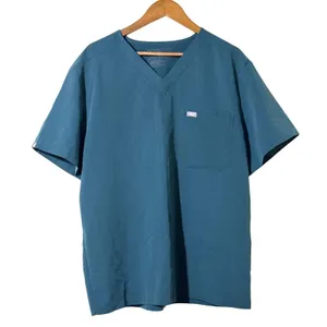 Figs Technical Collection Men's Scrub Top Blue/Green V-Neck Pullover Size XL thumbnail 1