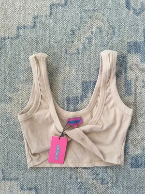 Edikted NWT  Tan Crop Top thumbnail 1
