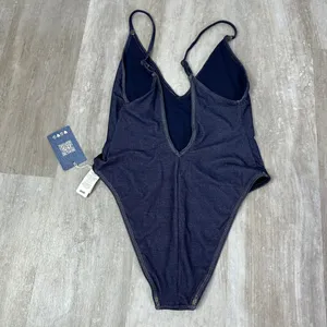 NEW Aerie Match Made in Denim One Piece Swimsuit size medium thumbnail 7