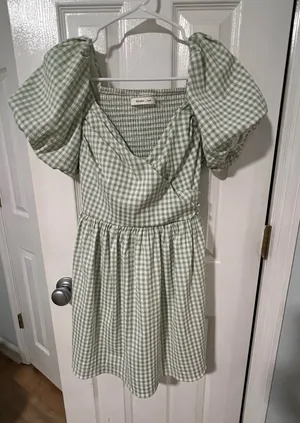 Mustard Seed Gingham Green Dress thumbnail 1