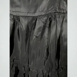 Niki By Niki Livas Vintage 80s Black Spaghetti Strap Crinkle Taffeta Tiered A Line Dress thumbnail 3