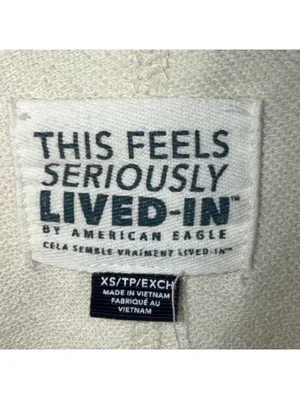 AE Seriously Lived-In XS Cream 77 Oversized Sweatshirt thumbnail 6