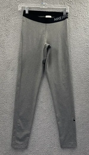 Nike Dri Fit Pro Compression Leggings Gray‎ Athletic Running Women Medium x 29 thumbnail 1
