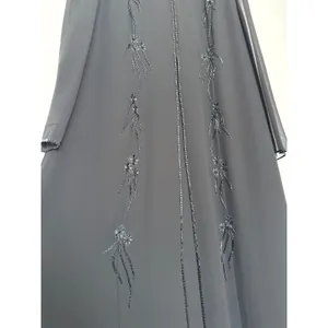 1990s Night Studio black beaded chiffon gown with sheer overlay & sleeves 16 thumbnail 7