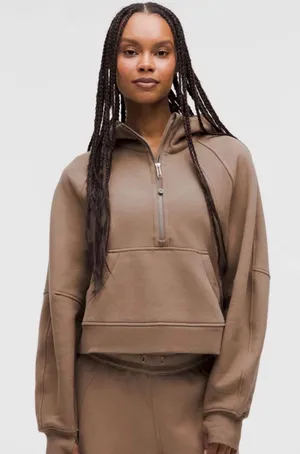 Lululemon Scuba Oversized Half-Zip Hoodie Taupetastic thumbnail 1