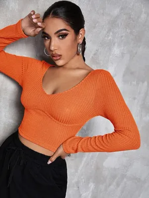 orange crop top thumbnail 1