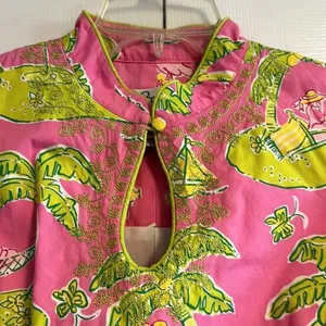 Lily Pulitzer Women’s Pink Flamingo Palm Tree & Golf Vacation Dress thumbnail 2