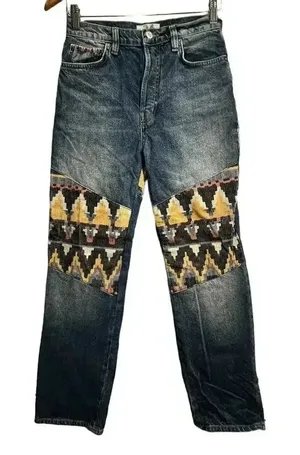 Free People We The Free Rocky‎ Mountain Straight Leg Jeans Women’s Size 24 thumbnail 1